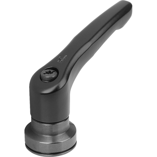 Adjustable Handle With Clamp Force Intensif Size:5 M12, Zinc Black Satin, Comp:Steel Black Oxidized